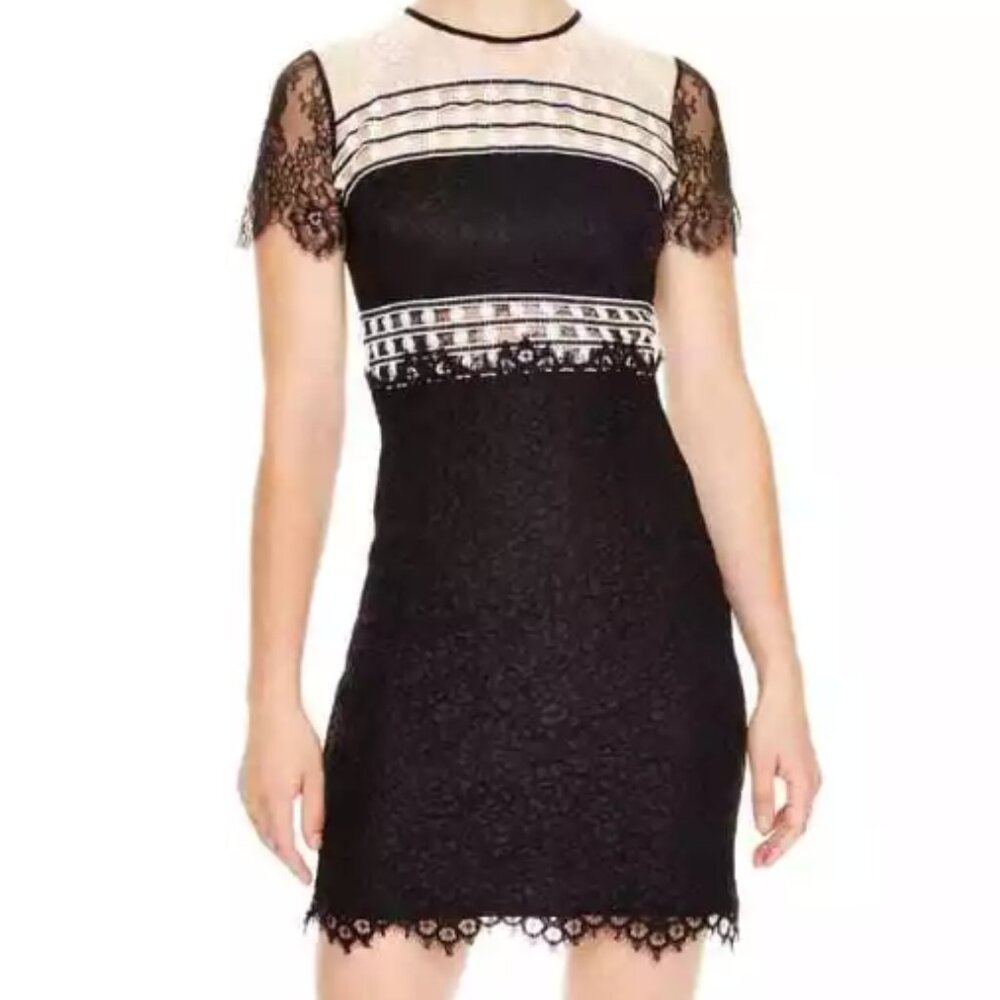 Black and White Lace Sandro Dress